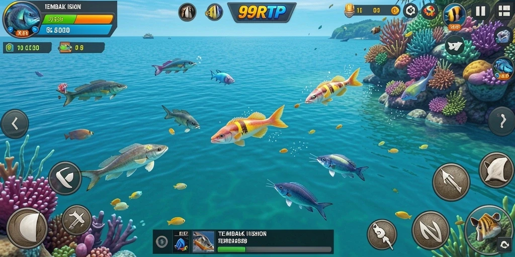 Tampilan gameplay Tembak Ikan yang seru dan menarik.