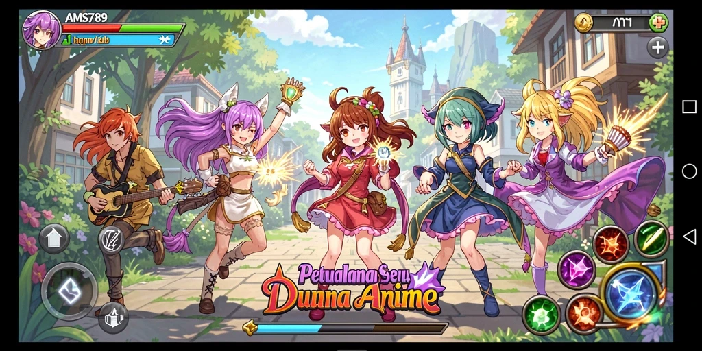 Gameplay seru dengan karakter anime yang unik dan menarik.
