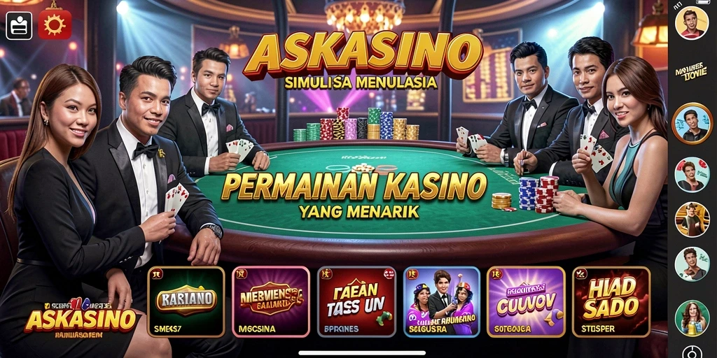 Tampilan gameplay utama ASKASINO yang seru dan interaktif.