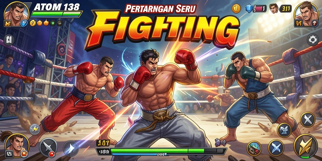 Tampilan gameplay seru dan menegangkan di ATOM138.
