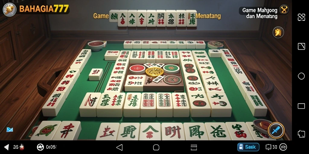 Tampilan gameplay menarik dari BAHAGIA777 yang penuh tantangan Mahjong.