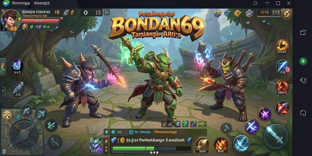 Tampilan gameplay BONDAN69 menunjukkan pertempuran yang seru dan mendebarkan.