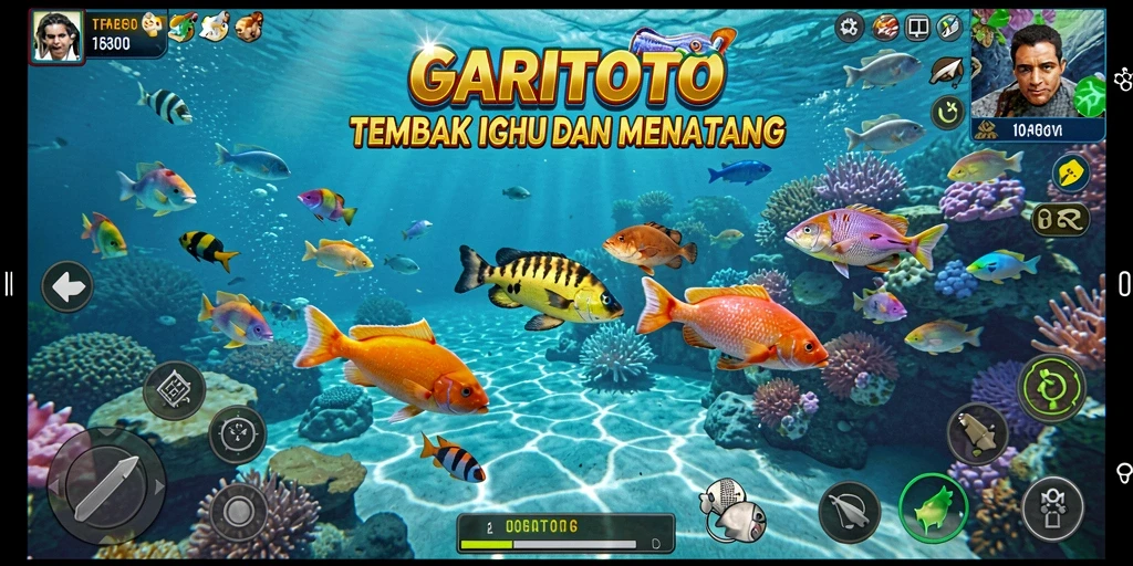 Tampilan gameplay <strong>GARITOTO</strong> saat berburu ikan yang seru.