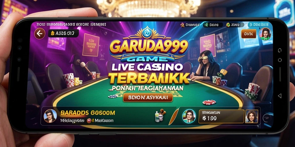 Screenshot gameplay Live Casino GARUDA999 menampilkan dealer dan permainan yang menarik.