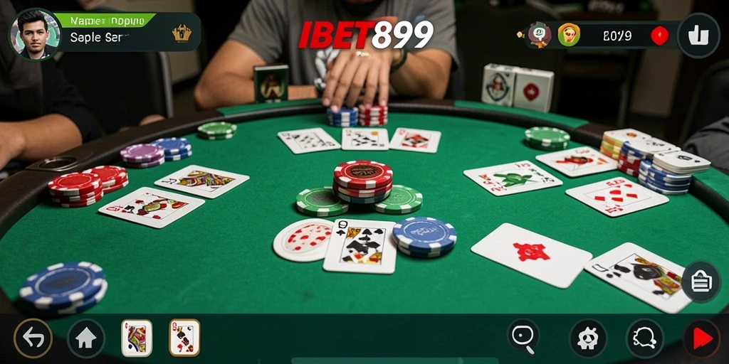 Tampilan seru gameplay Gaple di IBET899 dengan pemain yang bersaing.