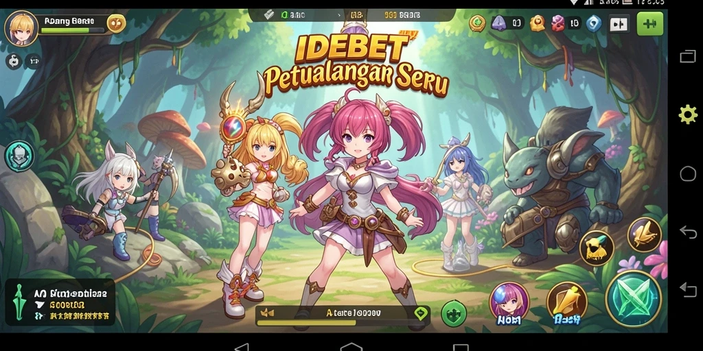 Tampilan menarik dari gameplay IDEBET dengan karakter anime yang dinamis.