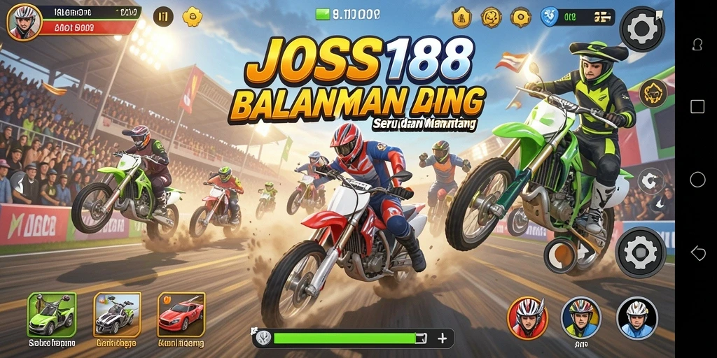 Tampilan menarik dari gameplay balapan JOSS188 yang mendebarkan.