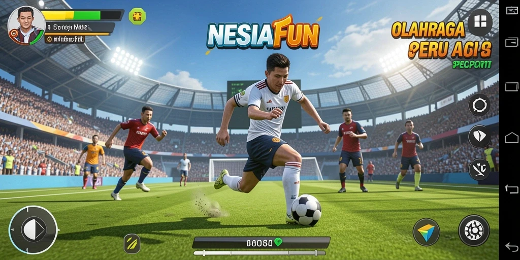 Screenshot NESIAFUN menampilkan aksi seru dalam permainan olahraga.