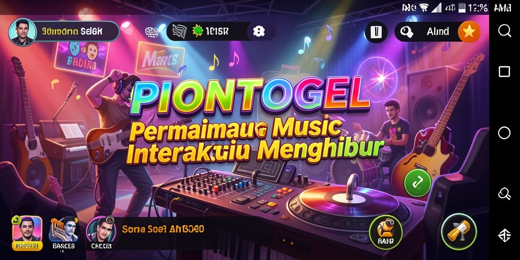 Screenshot gameplay <strong>PIONTOGEL</strong> dengan tampilan permainan musik yang menarik.