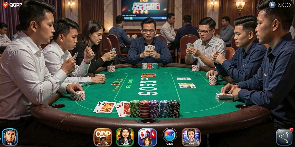 Tampilan gameplay seru Poker di QQRP.