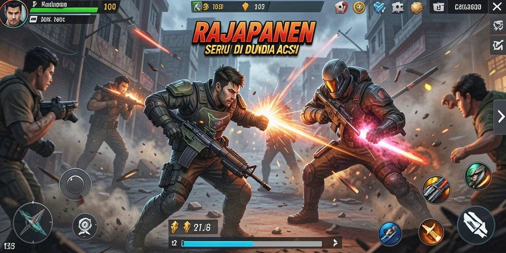 Tampilan screenshot RAJAPANEN dengan aksi pertarungan yang seru.