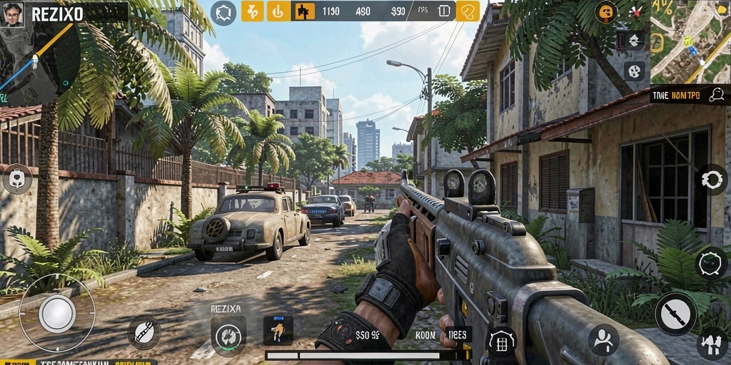 Tampilan gameplay seru dan mendebarkan dalam REZIXO.