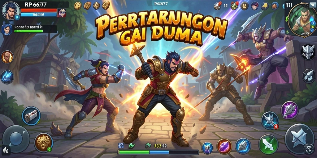 Tampilan gameplay seru RP6677 dengan pertarungan mendebarkan.