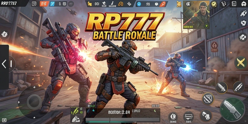 Gameplay intens RP777 dalam suasana Battle Royale.