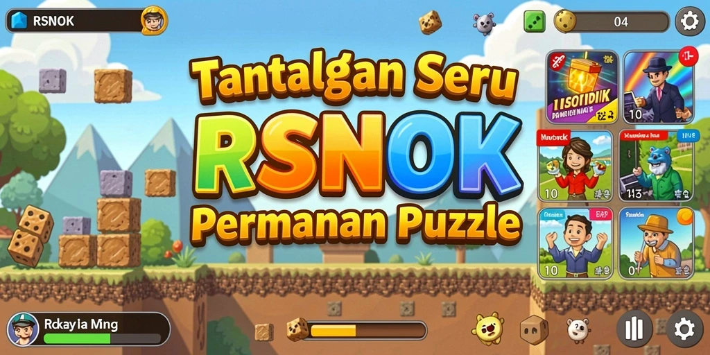 Tampilan menarik permainan puzzle RSNOK yang menantang.
