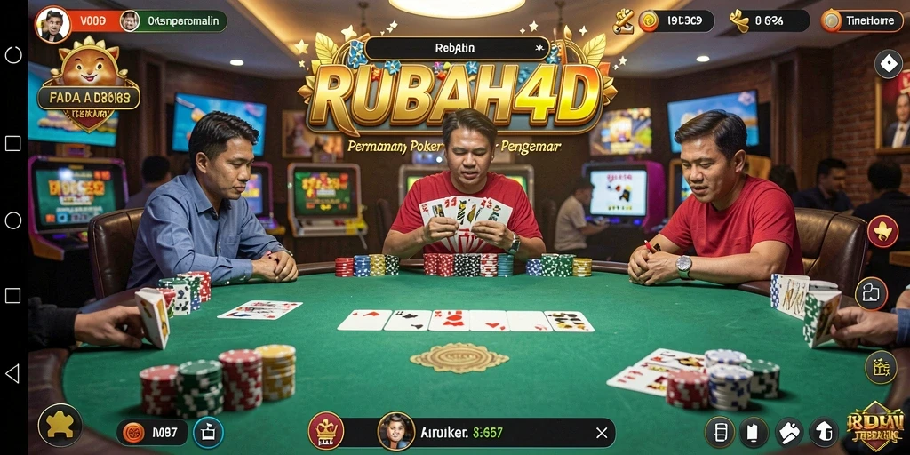 Tampilan gameplay Poker yang menarik di RUBAH4D.