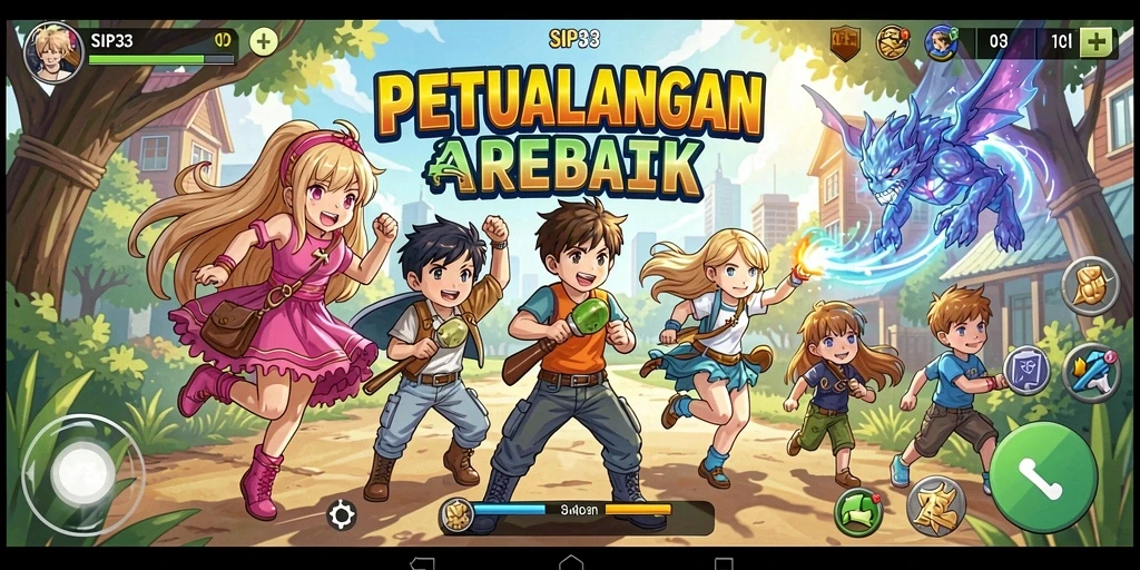 Tampilan gameplay SIP33 yang epik dengan karakter Anime yang mencolok.