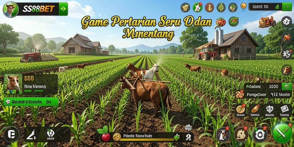 Tangkapan layar SS88BET menampilkan aksi seru bertani.