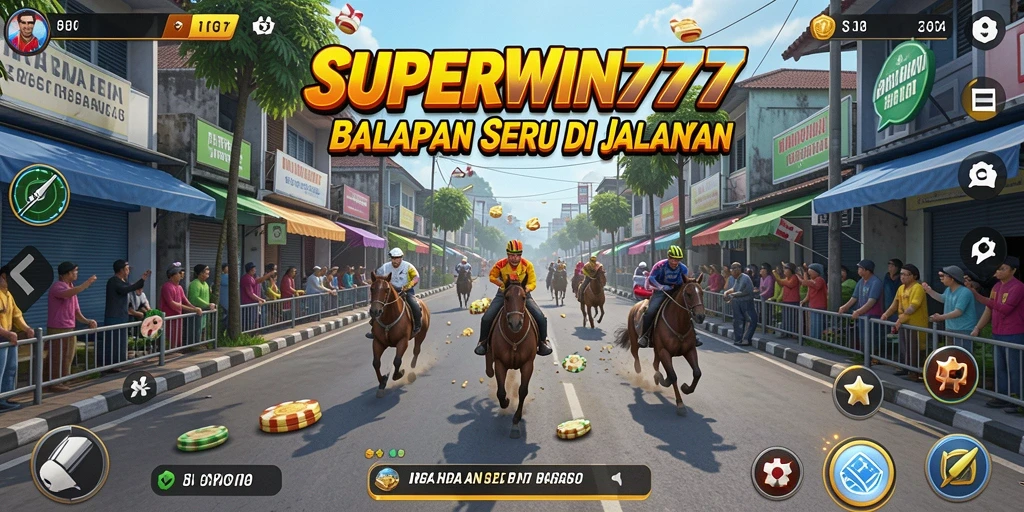 Gameplay SUPERWIN777 yang seru dan menegangkan saat balapan.