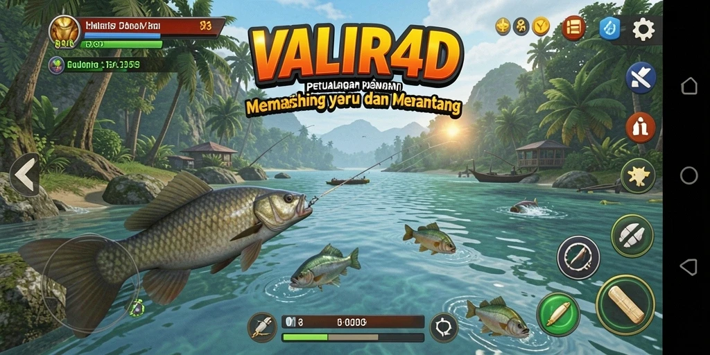 Tangkapan ikan dengan latar belakang alam yang indah di VALIR4D.
