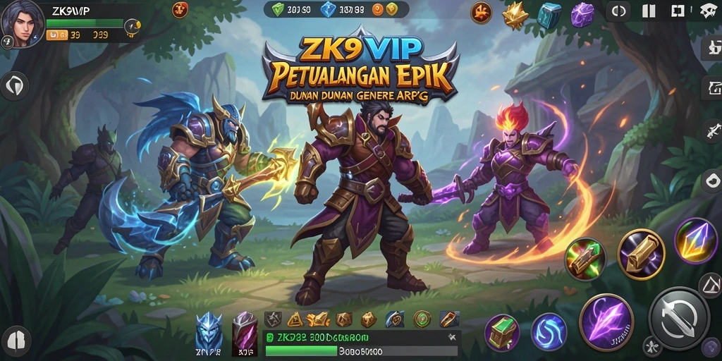 Tampilan gameplay <strong>ZK9VIP</strong> yang menampilkan pertarungan seru dan eksplorasi dunia.